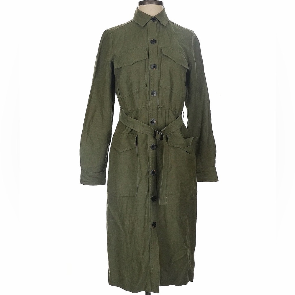Ann Taylor linen blend belted utility dress